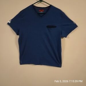 Alfani Navy V-Neck Short Sleeve Tee